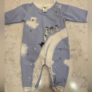 Vintage Old Navy Baby French Terry Jumpsuit – Penguins – Size 3–6 Months